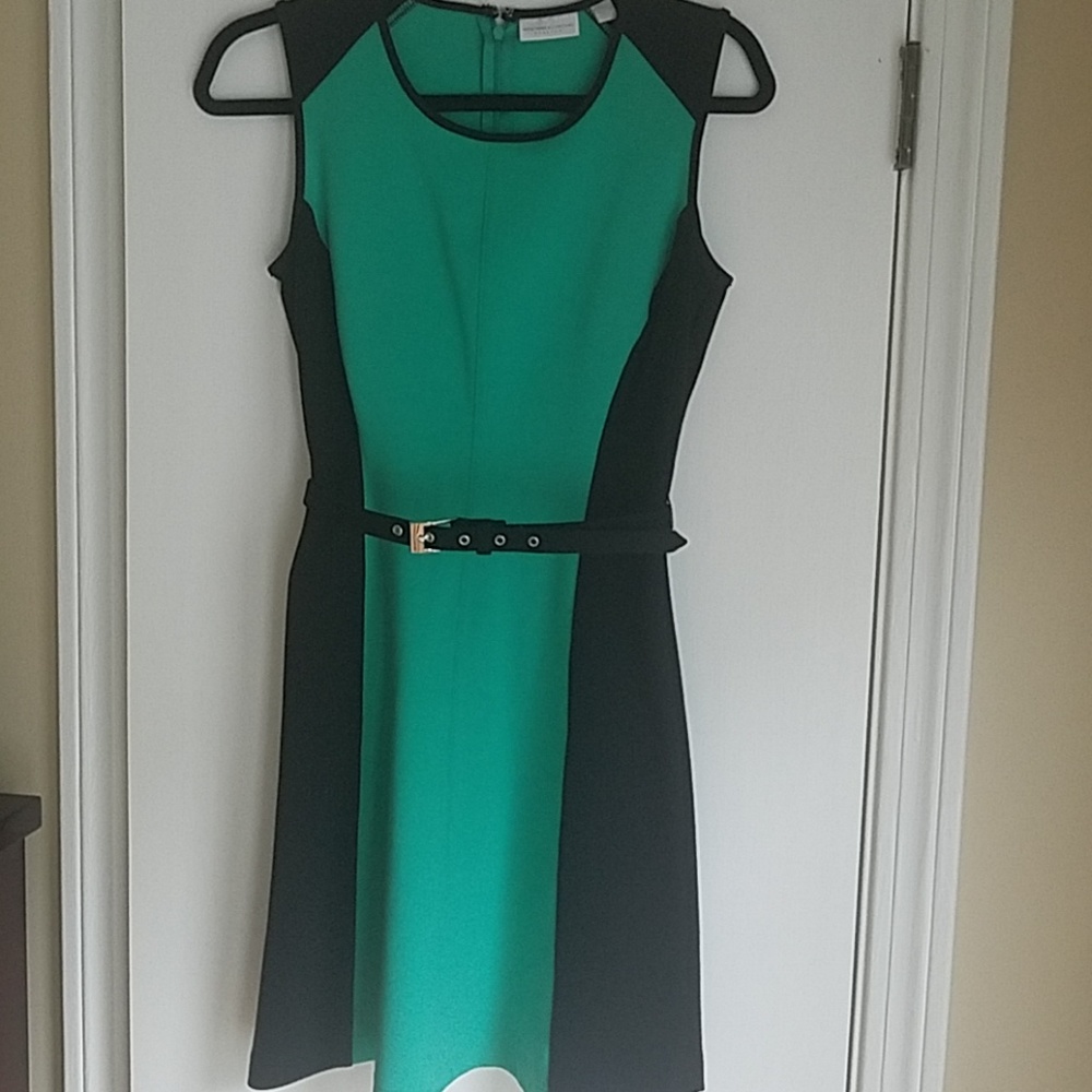 NY&Co Color Block Belted Dress XS